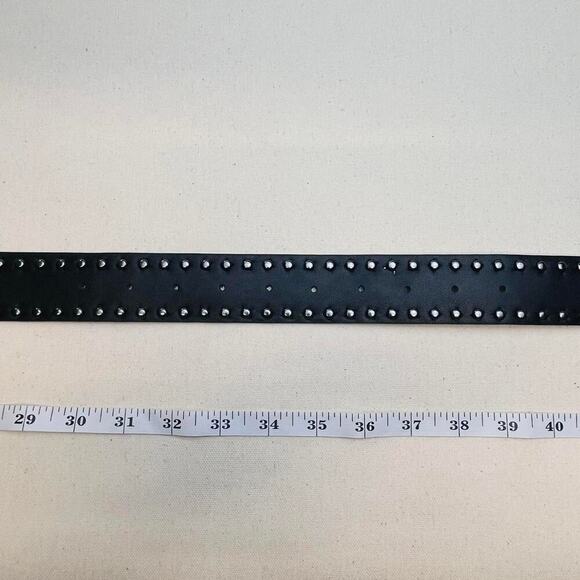 vintage style black & silver american studded western belt - Picture 7 of 7